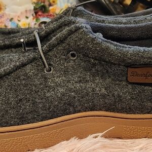 Dearfoams Gray Slip-On Loafers with Wool-Like Upper